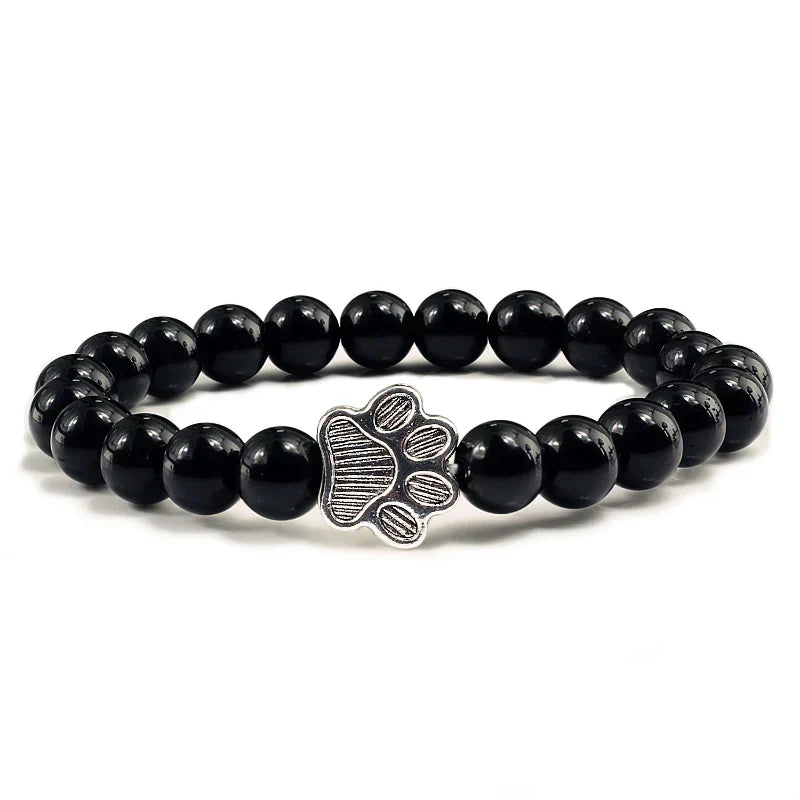 Pulsera de cuentas en forma de pata – Diseño de piedra natural