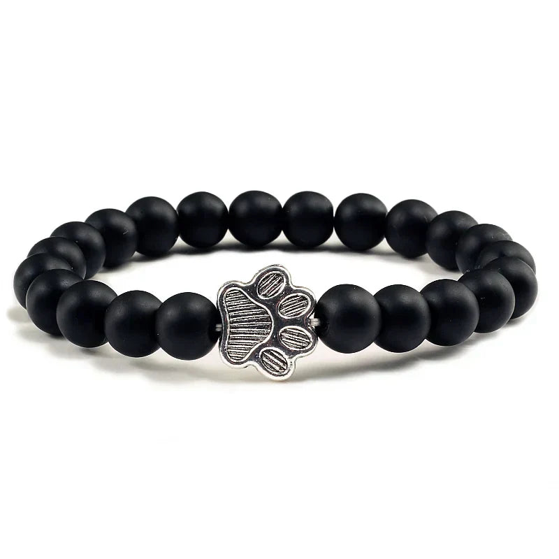 Pulsera de cuentas en forma de pata – Diseño de piedra natural