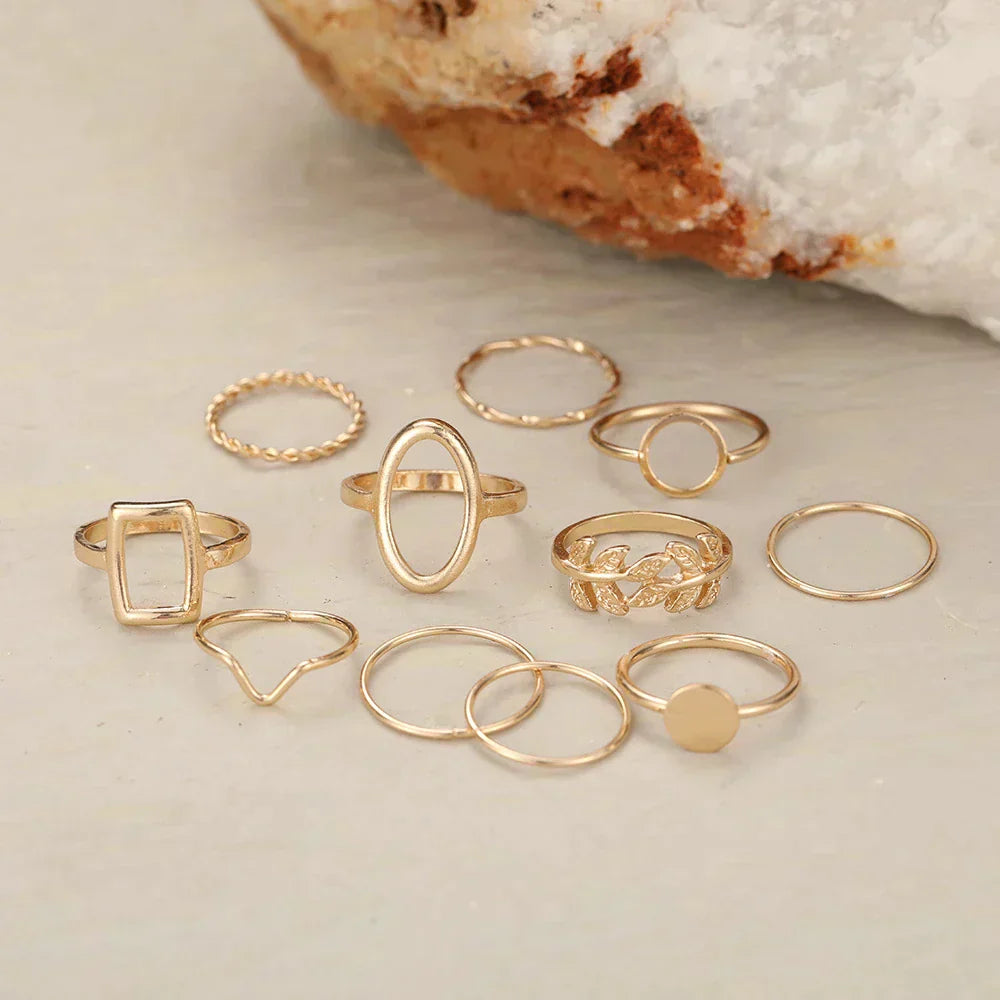 Conjunto de 11 Anillos Vintage en Plata