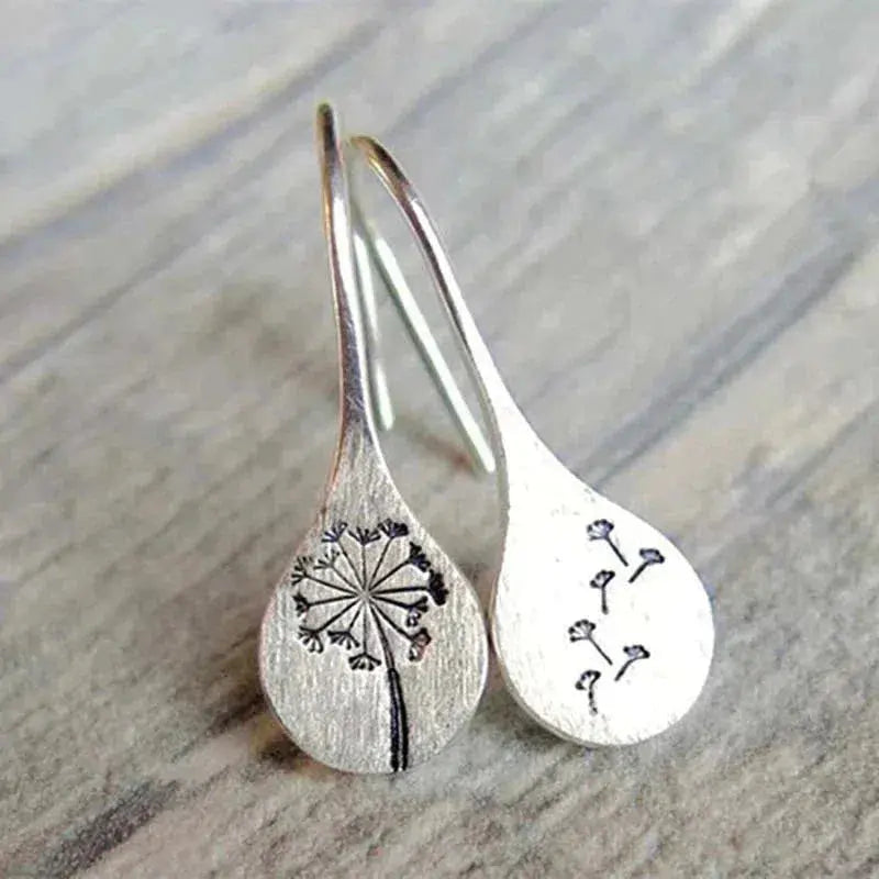 Pendientes de Diente de León en Plata