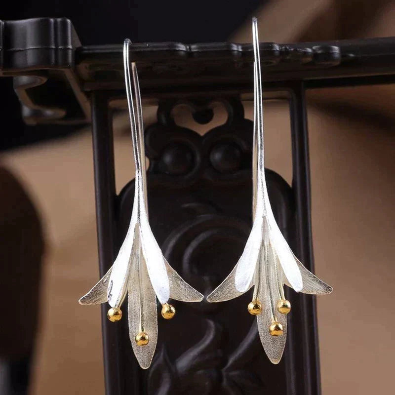 Pendientes de Flores en Plata