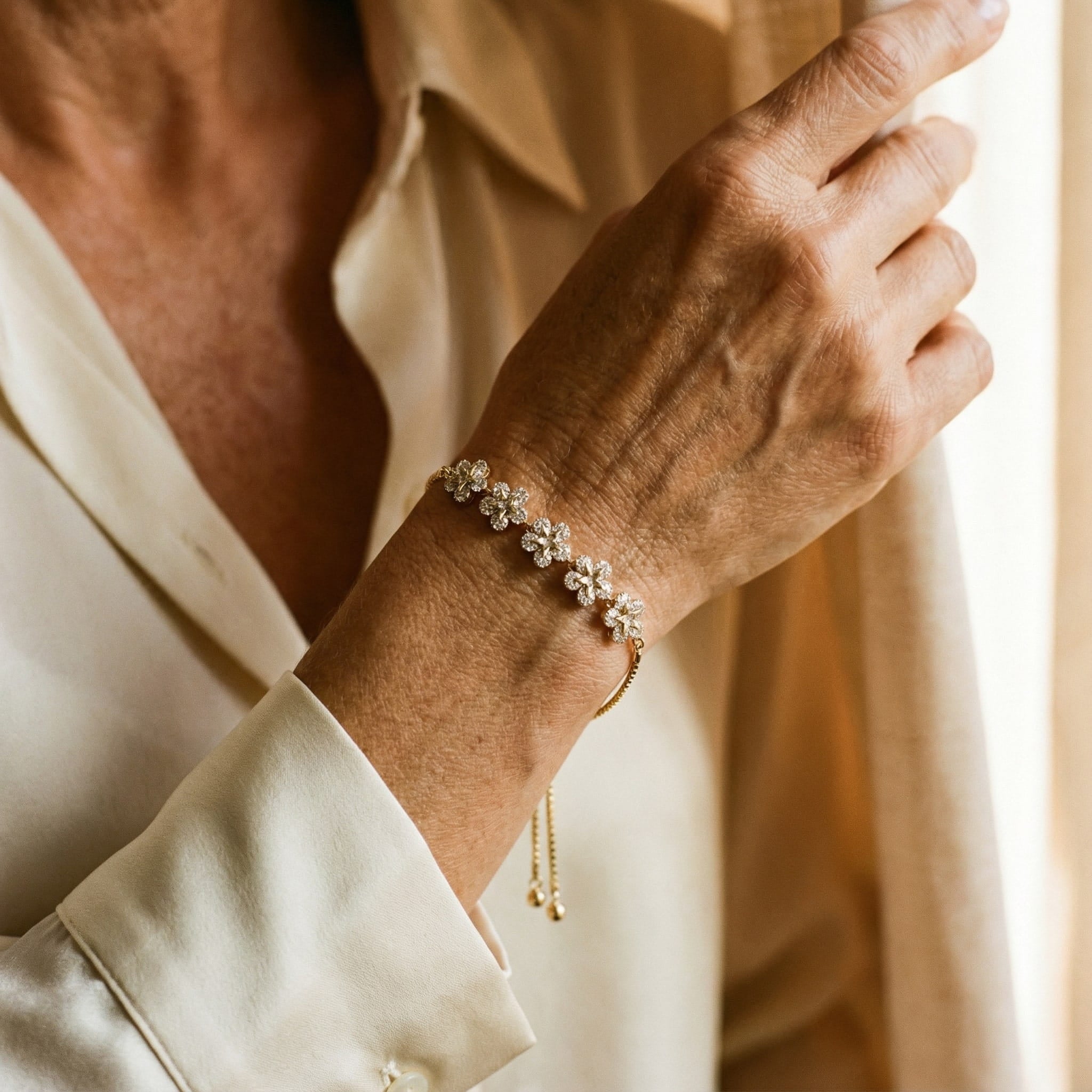 Pulsera de Cristal Daisy en Oro