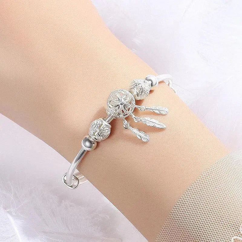 Pulsera Atrapa Sueños Ajustable en Plata