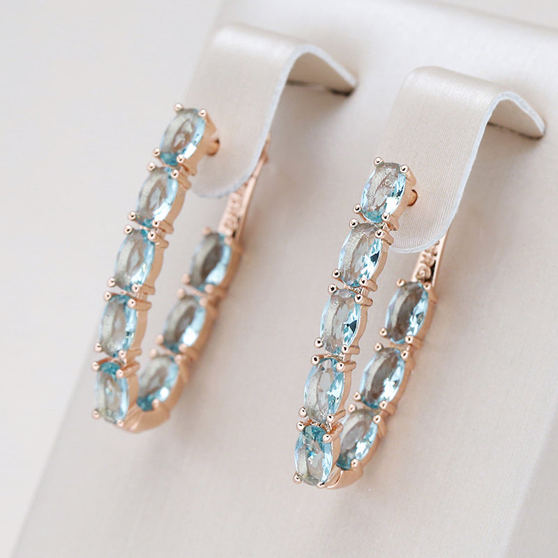 Pendientes Elegantes con Turquesa y Circonitas en Oro
