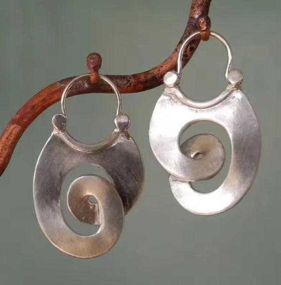 Pendientes de Plata Vintage con Espiral