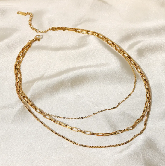 Collar de Acero Inoxidable de Tres Capas