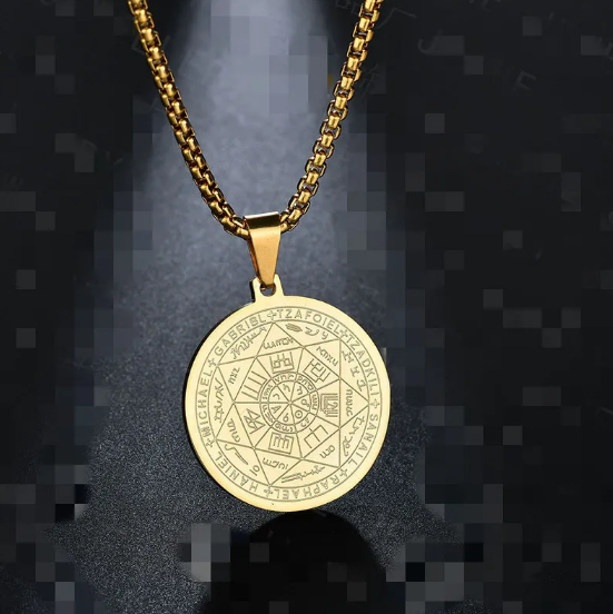Collar con Colgante de Ángel Tritón Seis Estrellas