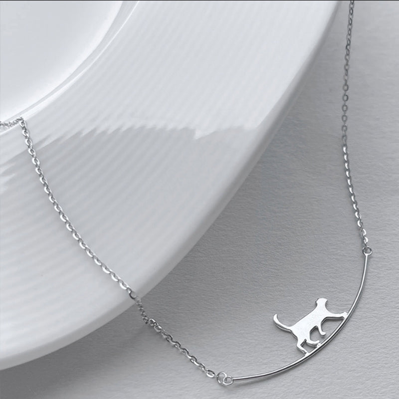 Collar de Plata Gato Escalador