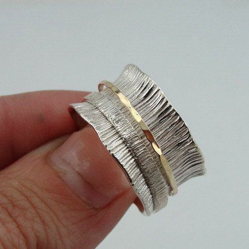 Anillo delgado vintage en plata dorada