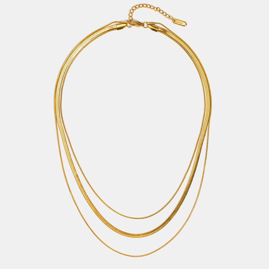 Collar de Cadena de Oro Multicapa