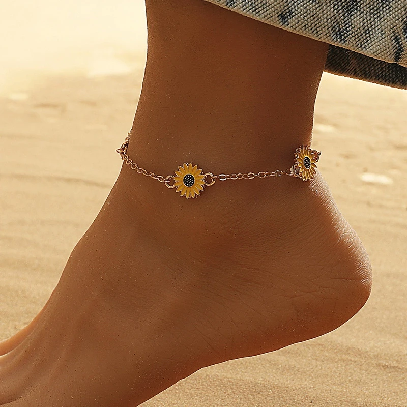Pulsera de Tobillo de Girasol