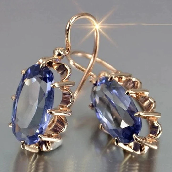 Pendientes Vintage con Zirconia Azul