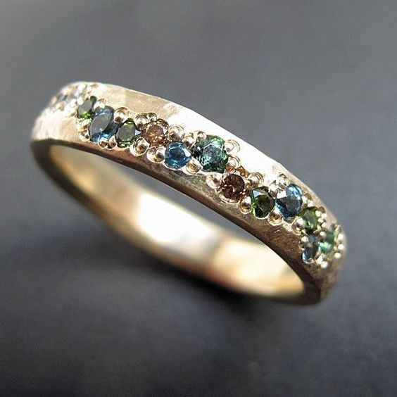 Anillo Vintage Colorido de Oro