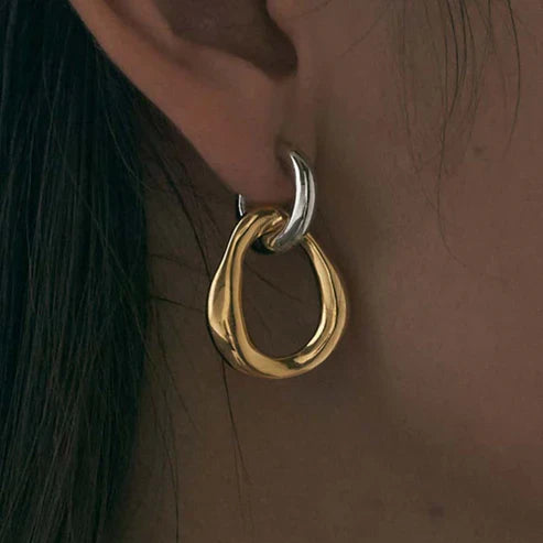 Pendientes de Metal Bicolores Vintage