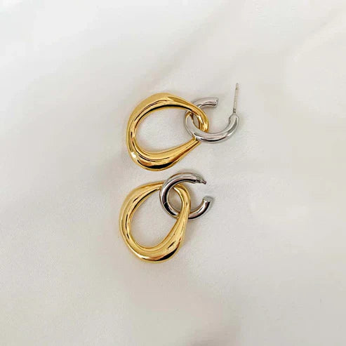 Pendientes de Metal Bicolores Vintage