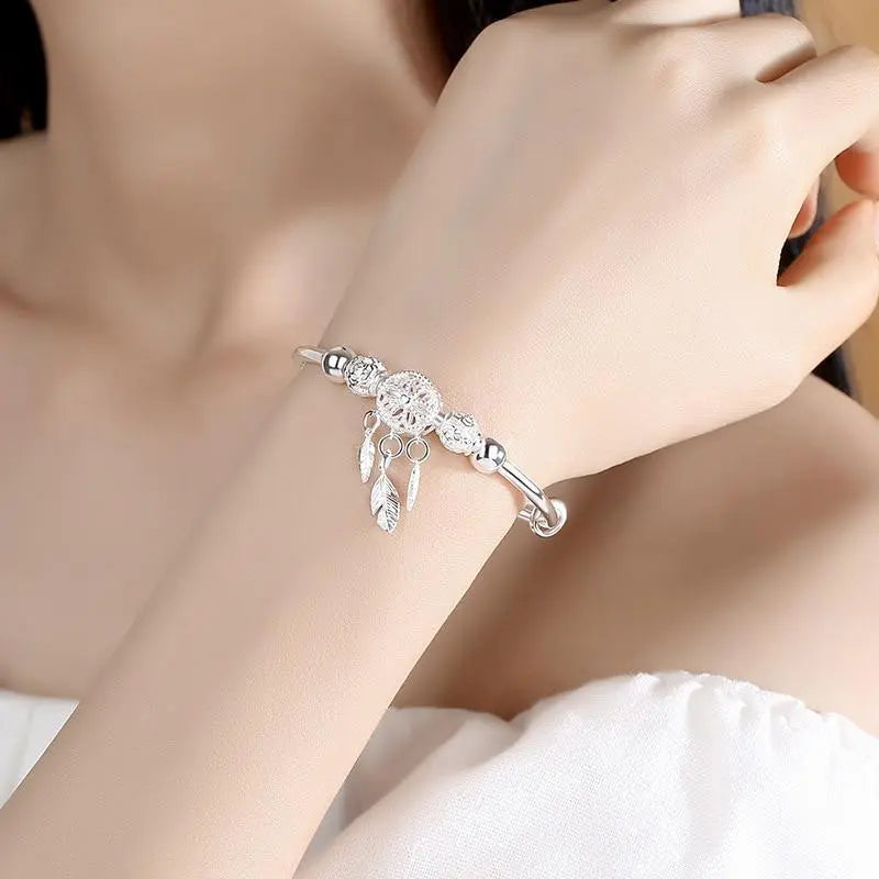 Pulsera Atrapa Sueños Ajustable en Plata